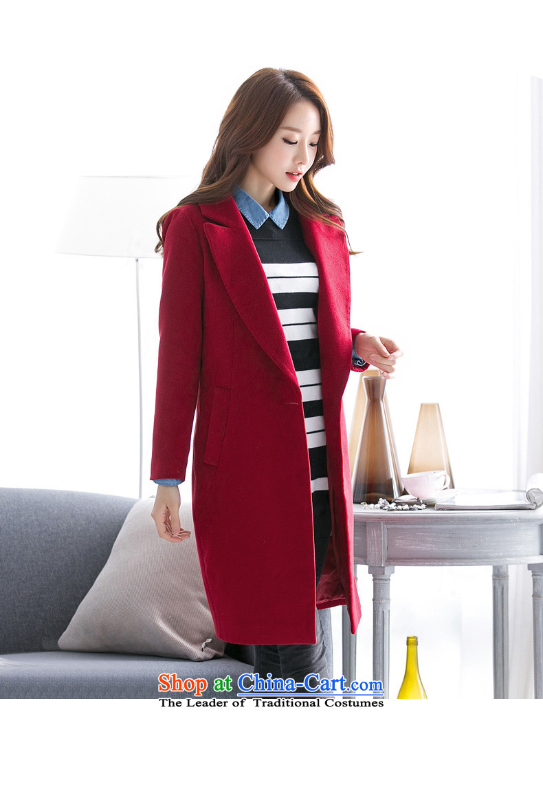 One meter Sunshine 2015 autumn and winter New Women Korean suits for Sau San red jacket girl in gross? Long a wool coat wine red L picture, prices, brand platters! The elections are supplied in the national character of distribution, so action, buy now enjoy more preferential! As soon as possible.