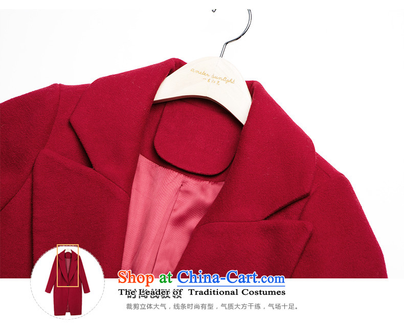 One meter Sunshine 2015 autumn and winter New Women Korean suits for Sau San red jacket girl in gross? Long a wool coat wine red L picture, prices, brand platters! The elections are supplied in the national character of distribution, so action, buy now enjoy more preferential! As soon as possible.