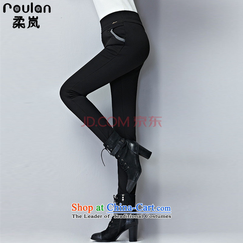 Sophie sponsors to increase women's code plus forming the thick wool pants 2015 Fall/Winter Collections new thick mm thick, Hin thin high-lumbar casual pants female 1334 Black 5XL, Sophie (ROULAN included) , , , shopping on the Internet