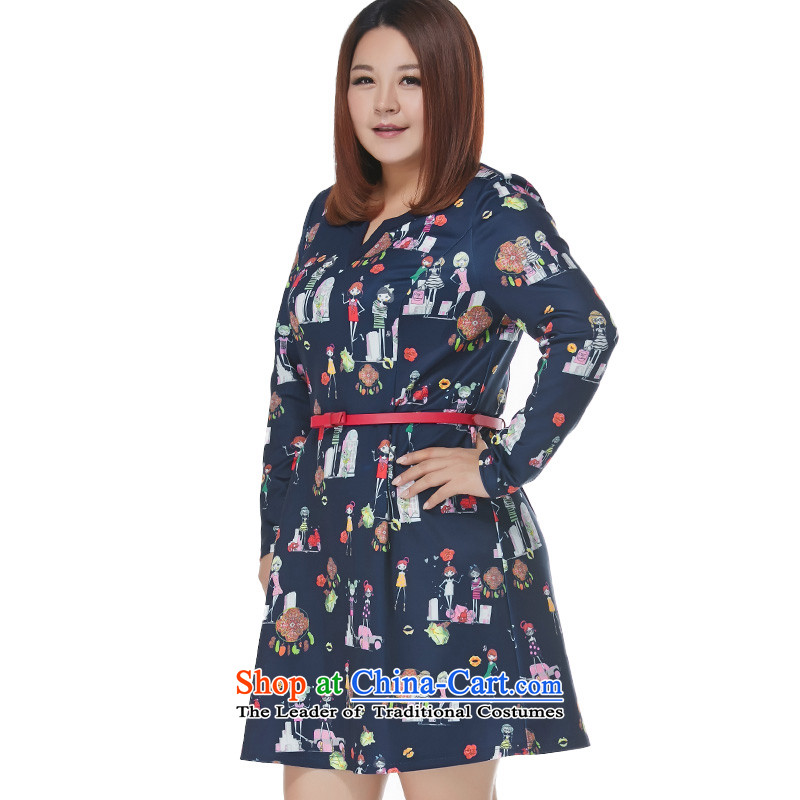 Msshe xl women 2015 new winter clothing thick MMV collar foutune cartoon dress 10655 blue safflower 5XL, Susan Carroll, the poetry Yee (MSSHE),,, shopping on the Internet