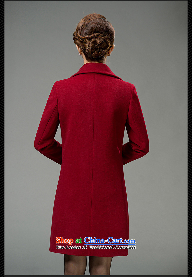 Red Winter 2015 are new woolen coat Korean women in long suit for gross flows of jacket is 