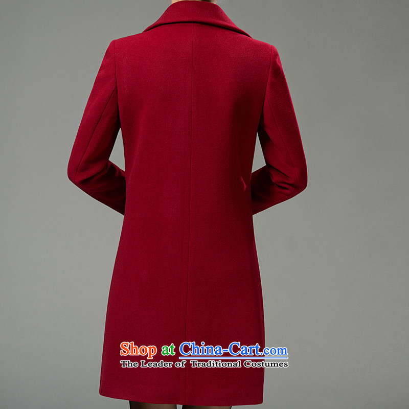 Red Winter 2015 are new woolen coat Korean women in long suit for gross flows of jacket is     Wine red M red are , , , shopping on the Internet