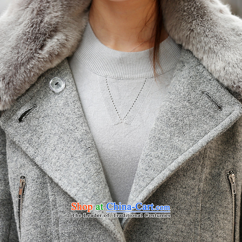 Park woke up to 2015 winter clothing new Korean Sau San fashion, long-Nagymaros collar gross? female gray M awakening coats Paradise Shopping on the Internet has been pressed.