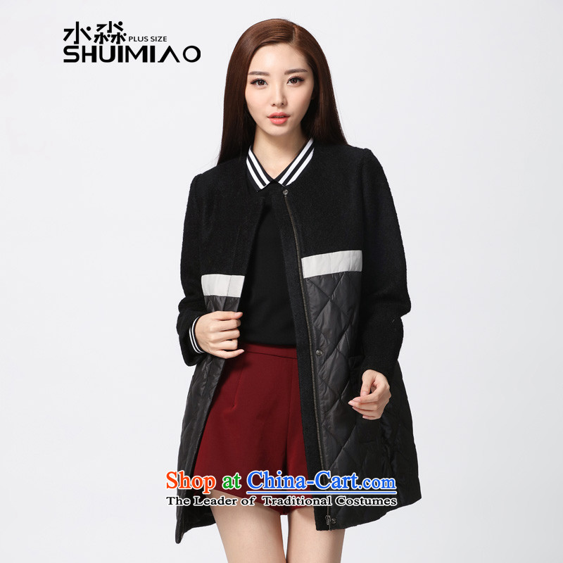 The representative of the water for larger female winter coats gross a wool coat downcoat girl in long baseball S15DQ5809 Services Black?XL