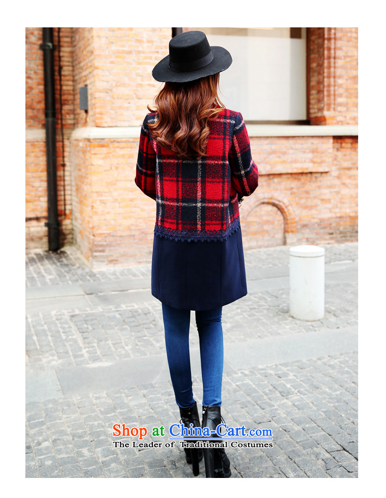 Park woke up to 2015 winter clothing new Korean straight sleek collar in long grid? female red jacket gross S picture, prices, brand platters! The elections are supplied in the national character of distribution, so action, buy now enjoy more preferential! As soon as possible.