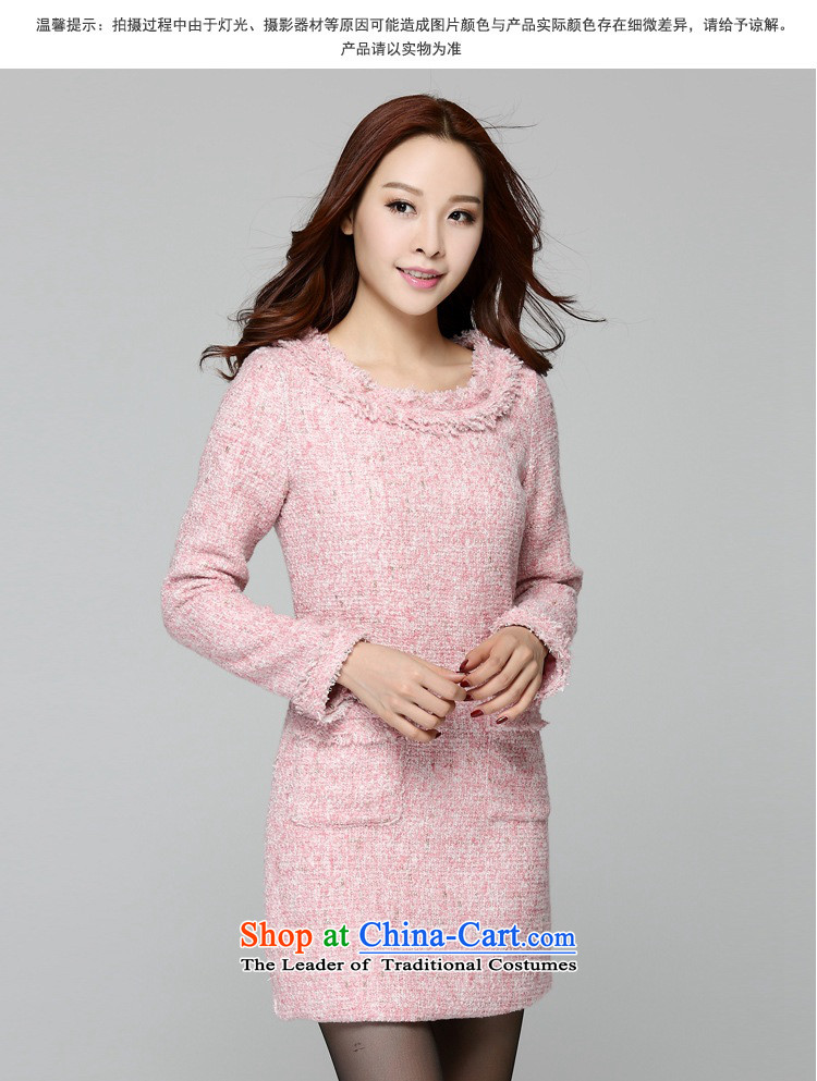 2015 new coarse wool terylene sub dresses round-neck collar long-sleeved autumn and winter skirt to XL OL commuter video thin, forming the basis of Sau San Fat Mei package and skirt gray skirt around 140-155 XXL catty picture, prices, brand platters! The elections are supplied in the national character of distribution, so action, buy now enjoy more preferential! As soon as possible.