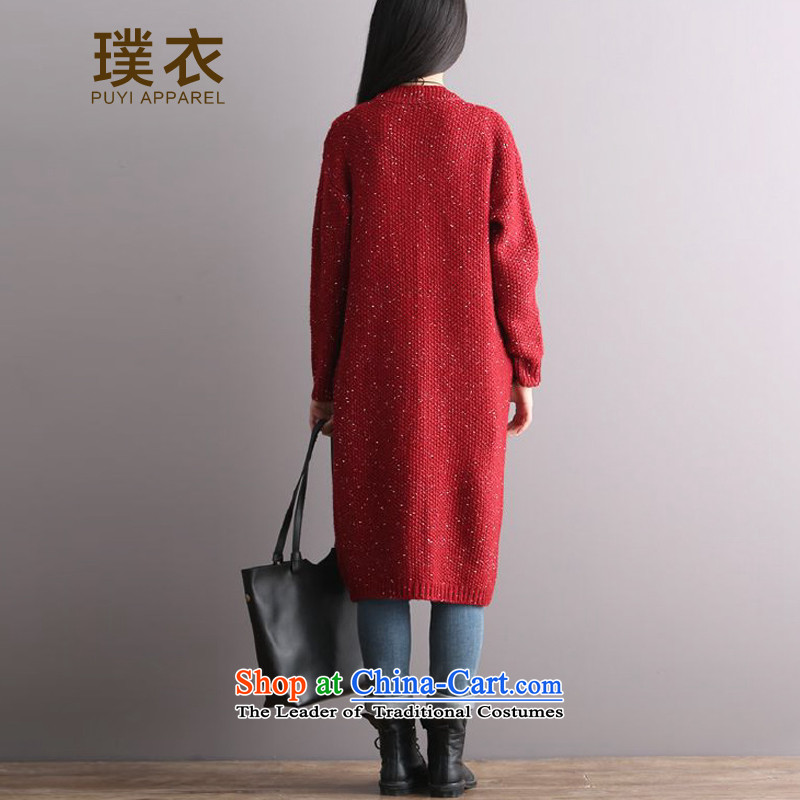  Load the autumn 2015 Yi equipment new arts van sweater in wild long knitting cardigan female loose coat wine red are code, equipment Yi (PUYI APPAREL) , , , shopping on the Internet