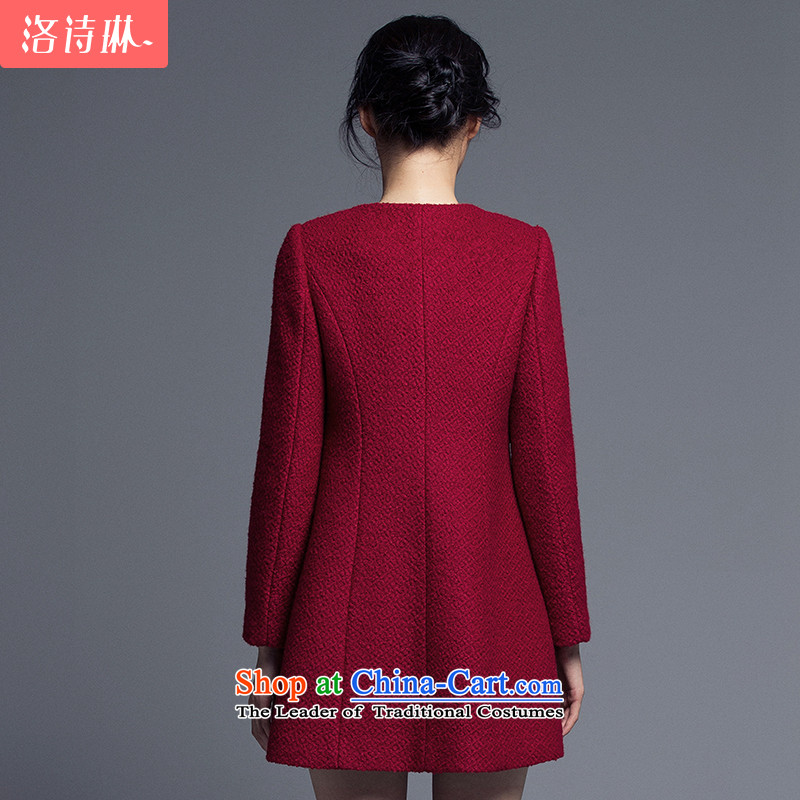 The poem Lin 2015 LUXLEAD winter clothing new products round-neck collar long-sleeved lace elegant graphics in the medium to long term, thin hair? coats of poems XXL, wine red-rim (LUXLEAD) , , , shopping on the Internet