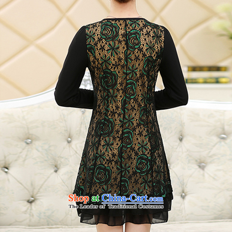 Chang Ting autumn and winter new large middle-aged women with long-sleeved Sau San dresses T1177 green. Changhua-ting (ZHANGTING XXL,) , , , shopping on the Internet