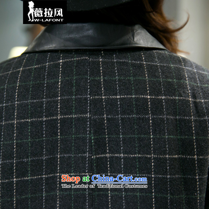 Vera wind 2015 autumn and winter New Korea long-sleeved Pullover England stylish medium to long term, Sau San retro latticed wool coat gross? coats? female Vera wind M Haig (W-LAFONT) , , , shopping on the Internet