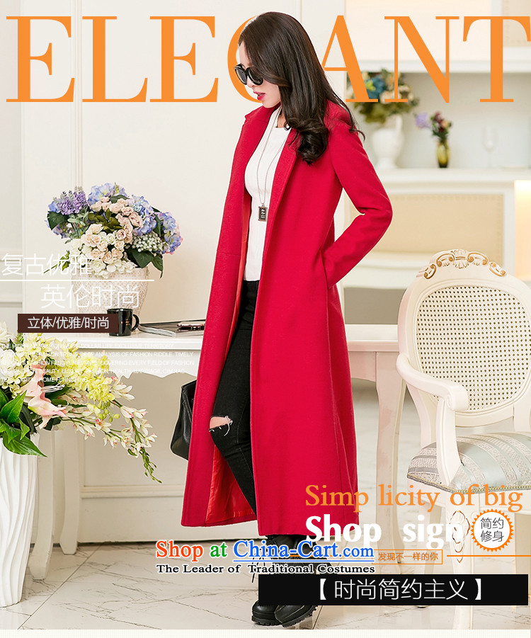 Hayek Jarno 2015 autumn and winter, Korean collar long wool coat girl in a long, thick-Sau San long coat RED M picture, prices, brand platters! The elections are supplied in the national character of distribution, so action, buy now enjoy more preferential! As soon as possible.