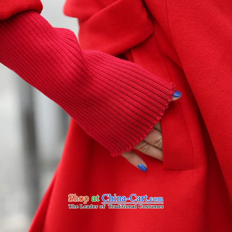Park woke up to 2015 winter clothing new Korean fashion temperament lapel of     in the long hair? jacket female red XL, awakening Paradise Shopping on the Internet has been pressed.