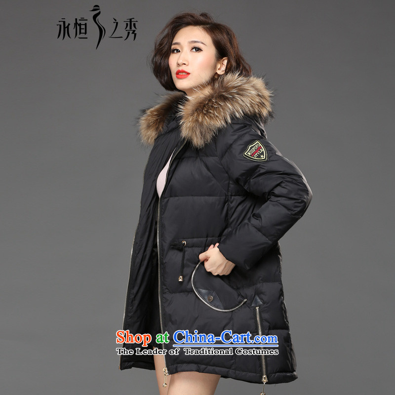 The Eternal Soo-to increase women's code cotton coat jacket thick mm2015 sister winter clothing new thick, Hin gross for the thin cotton waffle cap jacket coat black 4XL, eternal Soo , , , shopping on the Internet