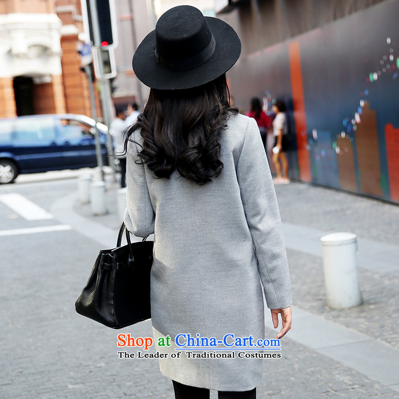 Park woke up to 2015 winter clothing new Korean style and simplicity in Sau San long autumn and winter coats female gray hair? M awakening Paradise Shopping on the Internet has been pressed.