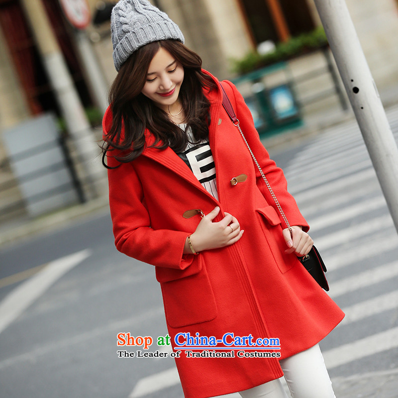 Park woke up to 2015 winter clothing new Korean Sau San Chic simplicity with cap in long coats)? female orange S, awakening Paradise Shopping on the Internet has been pressed.