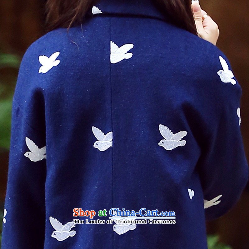 Park woke up to 2015 winter new Korean straight sleek designs suits birds for gross? female blue jacket , L, awakening Paradise Shopping on the Internet has been pressed.