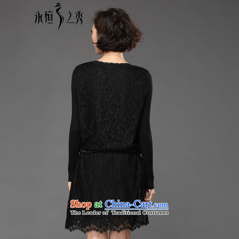 The Eternal Sau 2015 winter new products for larger long-sleeved new 200 catties thick mm to intensify blouses black 3XL, eternal Soo , , , shopping on the Internet