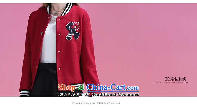 Ms Audrey Eu xivi xin gross? jacket women 2015 Winter New Europe long-sleeved thick letter loose collar baseball S pictures Y754037 services red, prices, brand platters! The elections are supplied in the national character of distribution, so action, buy now enjoy more preferential! As soon as possible.