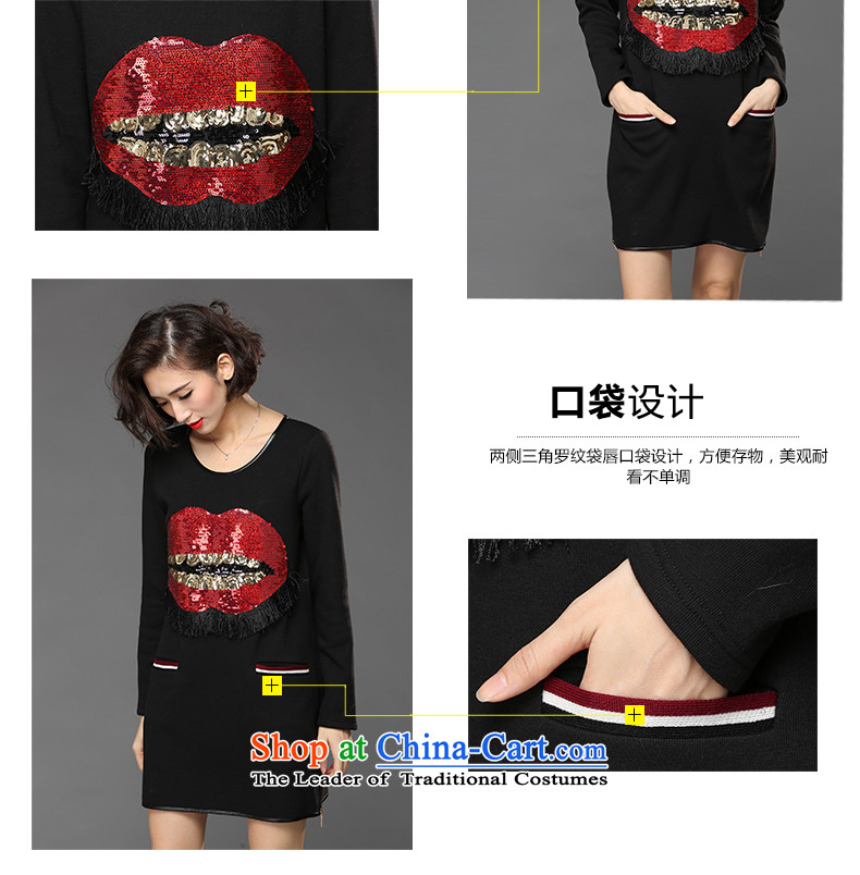 The Eternal Sau 2015 large female winter clothing, forming the sister shirt personality thick lips on thick MM black skirt (pre-sale 7 day shipping 3XL) Picture, prices, brand platters! The elections are supplied in the national character of distribution, so action, buy now enjoy more preferential! As soon as possible.