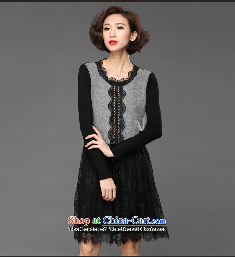 The Eternal Sau 2015 large female winter clothing lace spell a series of dresses Fall/Winter Collections dresses thick mm thin black 4XL pictures graphics, prices, brand platters! The elections are supplied in the national character of distribution, so action, buy now enjoy more preferential! As soon as possible.