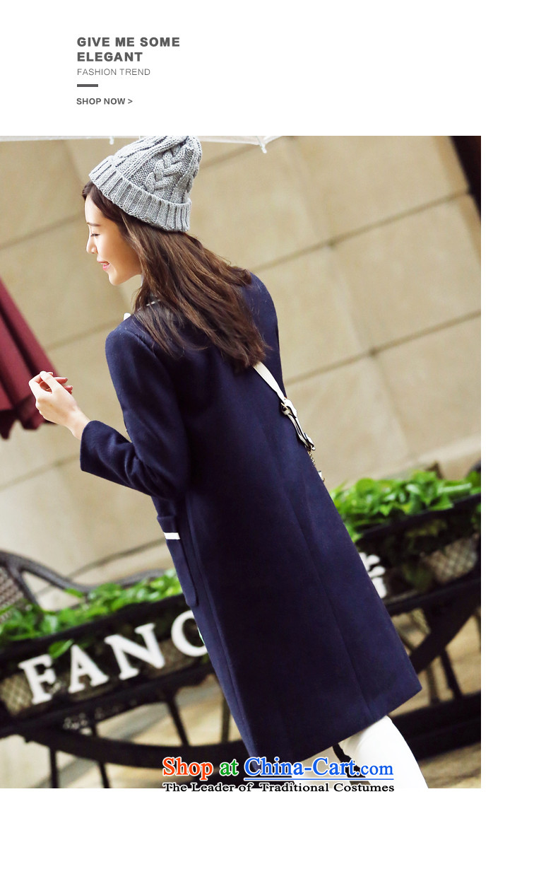 Park woke up to 2015 winter clothing new Korean modern long V-Neck autumn and winter coats gross?? jacket female blue XL Photo, prices, brand platters! The elections are supplied in the national character of distribution, so action, buy now enjoy more preferential! As soon as possible.