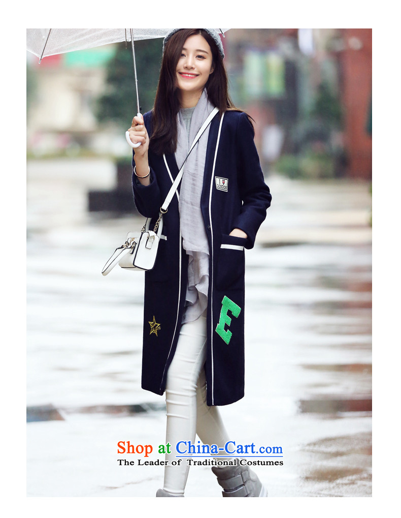Park woke up to 2015 winter clothing new Korean modern long V-Neck autumn and winter coats gross?? jacket female blue XL Photo, prices, brand platters! The elections are supplied in the national character of distribution, so action, buy now enjoy more preferential! As soon as possible.