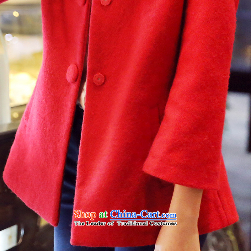 Park woke up to 2015 winter coats new wool? female Korean wool coat jacket is     RED , L, awakening Paradise Shopping on the Internet has been pressed.