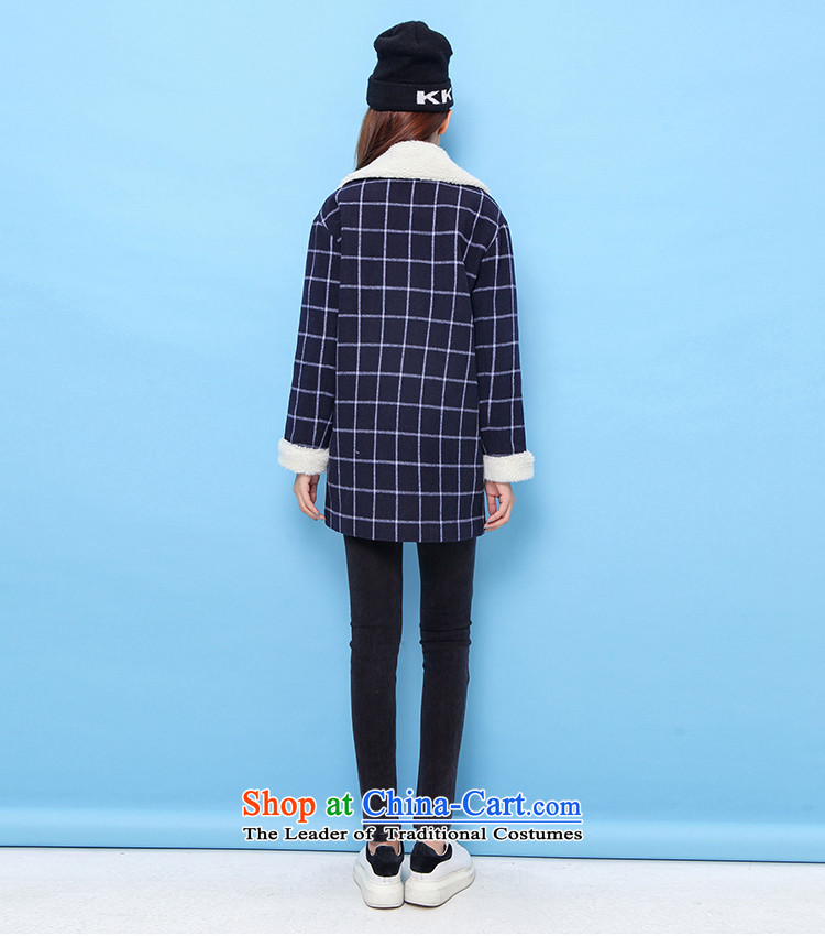 La Chapelle puella2015 winter new grid color mixer large lapel balangjie-gross navy female coat? S picture, prices, brand platters! The elections are supplied in the national character of distribution, so action, buy now enjoy more preferential! As soon as possible.