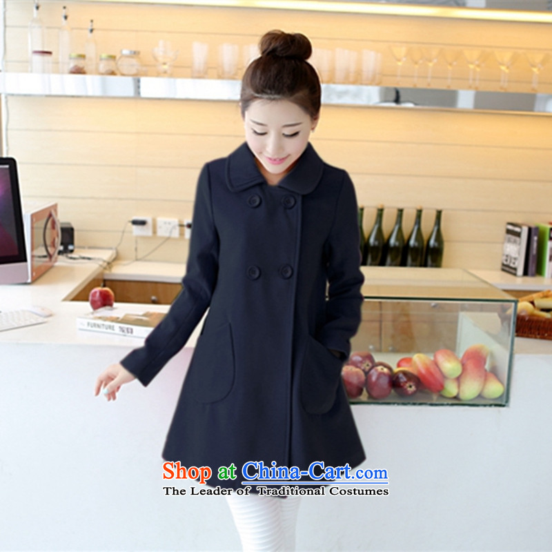 Highlight the language of autumn and winter 2015 position the new Korean version of large numbers of female graphics thin long in Sau San lapel a wool coat gross wind jacket purple? M Leung Chi , , , , shopping on the Internet