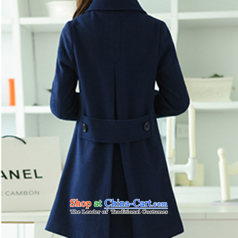 Highlight the language of autumn and winter 2015 position the new Korean version of large numbers of female graphics thin long in Sau San lapel a wool coat gross wind jacket purple? M Leung Chi , , , , shopping on the Internet