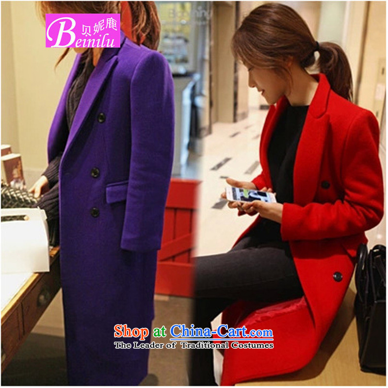 Connie Deer 2015 Addis Ababa autumn and winter load new ultra long a wool coat temperament was too long, thick Sau San Mao jacket? female laptop Red Deer (Addis Ababa, Connie beinilu) , , , shopping on the Internet
