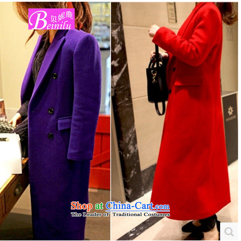Connie Deer 2015 Addis Ababa autumn and winter load new ultra long a wool coat temperament was too long, thick Sau San Mao jacket? female laptop Red Deer (Addis Ababa, Connie beinilu) , , , shopping on the Internet