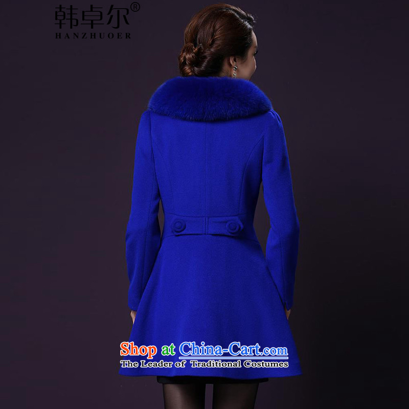 Korea's 2015 autumn and winter new luxury nagymaros collar jacket LA3588 gross? blue XL, lane of the rain , , , shopping on the Internet