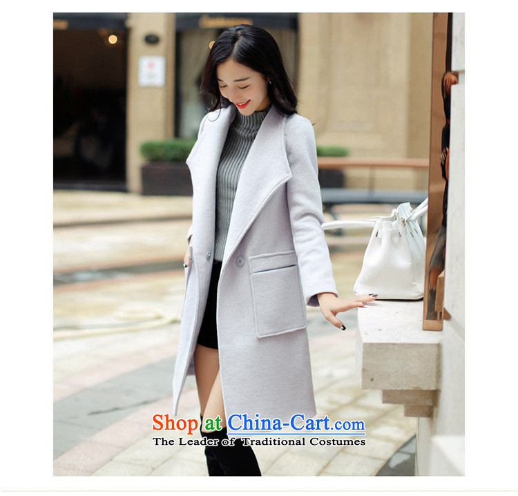 The spring of 2015 for winter diffuse new without collars in long-sleeved long coats gross? Female Light Cyan M picture, prices, brand platters! The elections are supplied in the national character of distribution, so action, buy now enjoy more preferential! As soon as possible.