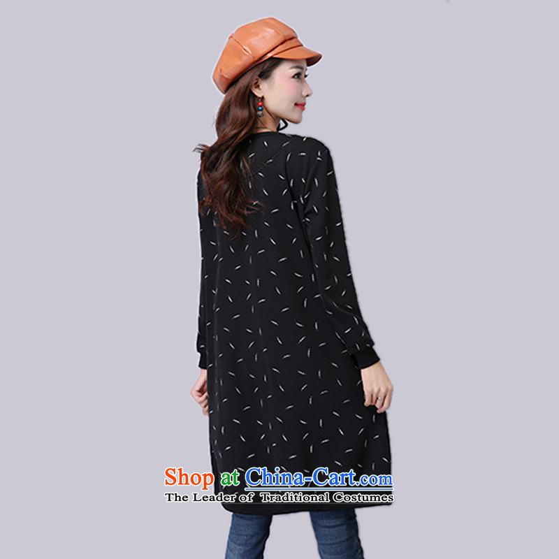 2015 Autumn and Winter Korea MEISUDI version of large numbers of ladies loose video thin plus lint-free, forming the thick stamp leisure wild long-sleeved black skirt XXL, MISO (MEISUDI) , , , shopping on the Internet
