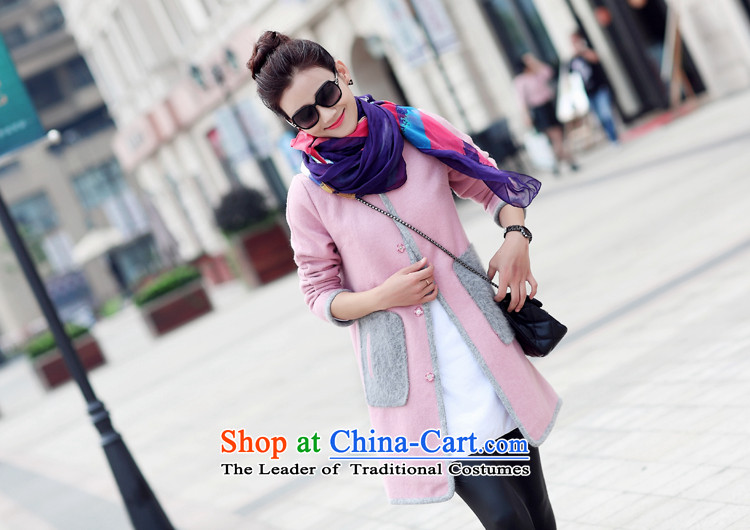 Omi only female autumn and winter female gross? woolen coat in the female jacket long)?-ground 2015 Korean new winter coats of winter clothing on what new pink L picture, prices, brand platters! The elections are supplied in the national character of distribution, so action, buy now enjoy more preferential! As soon as possible.