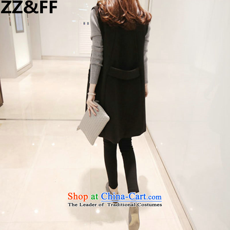 Zz&ff 2015 autumn and winter to increase women's code thick MM Coated Knit shirt + larger jacket, a two-piece kit 5212 Black XXXXL,ZZ&FF,,, shopping on the Internet