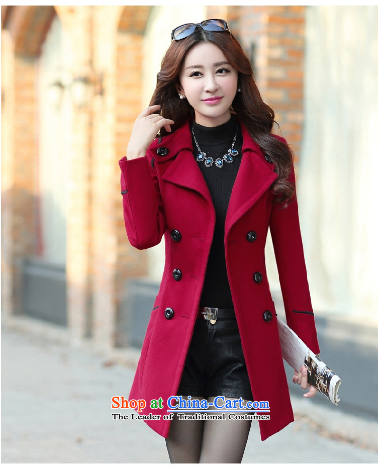 Xuan of sin in autumn and winter long coats Korean gross? graphics thin hair so Sau San Coat 5896 female wine red XXXL picture, prices, brand platters! The elections are supplied in the national character of distribution, so action, buy now enjoy more preferential! As soon as possible.