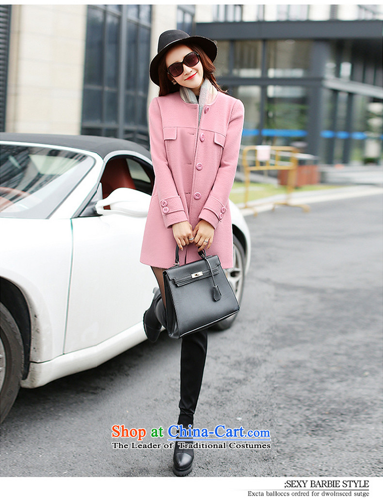 Alfa Romeo Lei 2015 winter new cap can be shirked for Korean Gross Gross? jacket single row detained for long jacket, Sau San a wool coat 609 pink S picture, prices, brand platters! The elections are supplied in the national character of distribution, so action, buy now enjoy more preferential! As soon as possible.