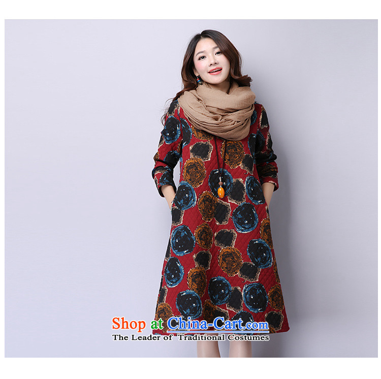2015 Autumn and Winter Korea MEISUDI version of large numbers of ladies in literary and artistic van suit long cotton waffle relaxd forming the folder video thin long-sleeved dresses apricot XL Photo, prices, brand platters! The elections are supplied in the national character of distribution, so action, buy now enjoy more preferential! As soon as possible.