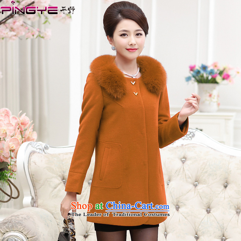 Hirano 2015 autumn and winter coats gross New girl? Long Korean cashmere overcoat PY-1597??L_170 orange