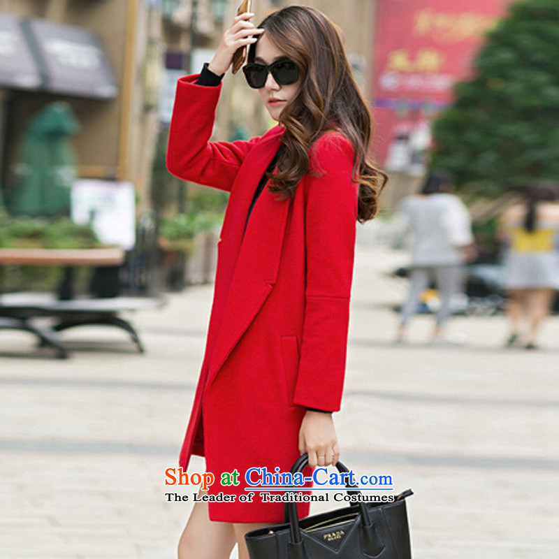Ms Audrey EU's 2015 romantic Connie autumn and winter coats gross new? Korean video in thin long Sau San, a female Red M romantic jacket Vicki Ni Na (LANGNIMANWEINA) , , , shopping on the Internet