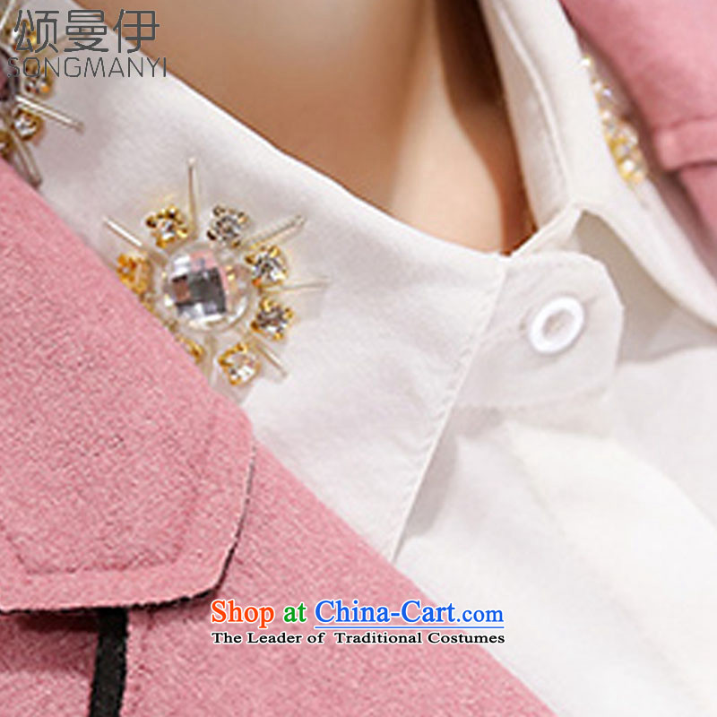 Chung Cayman El 2015 autumn and winter new Korean fashion girl in gross? coats long)? V. ADOPTION OF pink M ode to jacket of the Cayman , , , shopping on the Internet