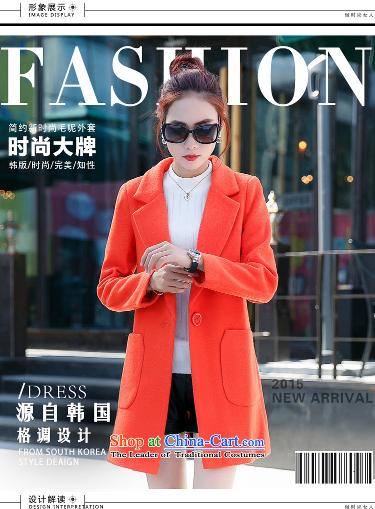 Vichy figure in the new winter long hair a jacket female child Sau San video thin metal coats 2015 Winter Korean new women's wild orange S picture, prices, brand platters! The elections are supplied in the national character of distribution, so action, buy now enjoy more preferential! As soon as possible.