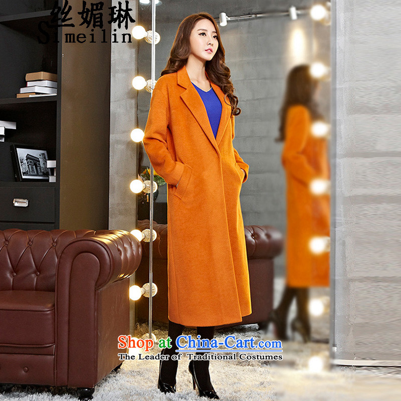 The population of autumn and winter 2015 Lin new Korean stylish elegance thick hair girl in the jacket? Long Sau San a wool coat women chinese red silk Mei Lin (M simeilin shopping on the Internet has been pressed.)