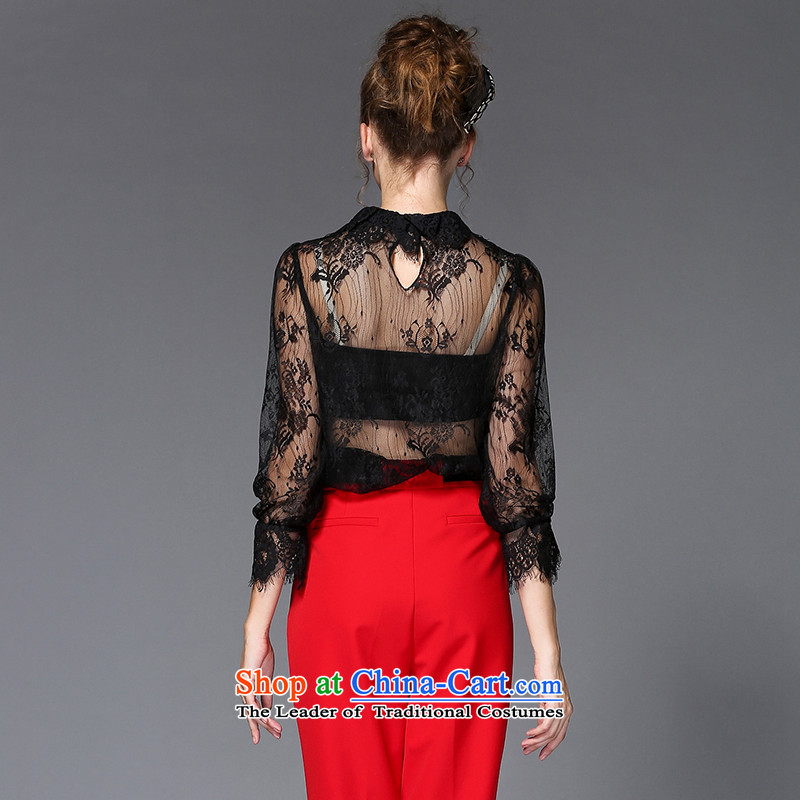 Elizabeth 2015 Western King discipline code women fall with thick mm lace forming the Netherlands graphics to increase the number of thin long-sleeved shirt Q252- new black 4XL, discipline Windsor shopping on the Internet has been pressed.