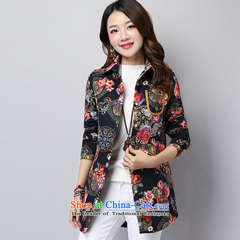 2015 Autumn and Winter Korea MEISUDI version of large numbers of ladies thick warm retro suit in reverse collar long loose video thin long-sleeved sweater shirt suit XXL, MISO (MEISUDI) , , , shopping on the Internet