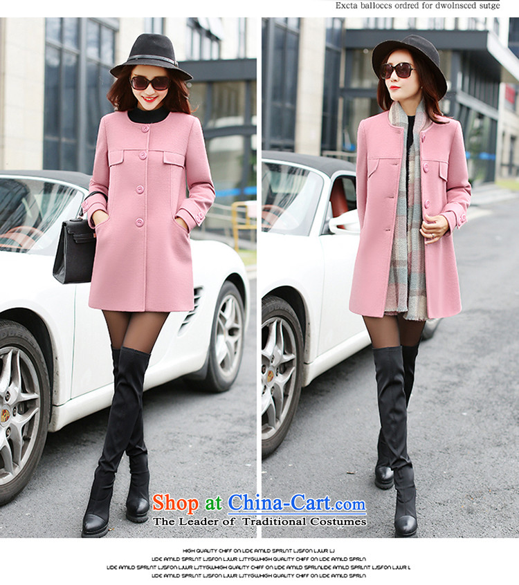 Wooden Geun-hye 2015 autumn and winter new women in Sau San gross for long coats female round-neck collar is simple and stylish look like Wild Hair? 516 large red L/165(88a) jacket picture, prices, brand platters! The elections are supplied in the national character of distribution, so action, buy now enjoy more preferential! As soon as possible.