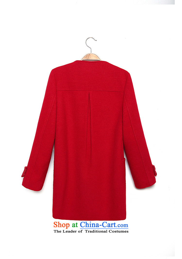 Wooden Geun-hye 2015 autumn and winter new women in Sau San gross for long coats female round-neck collar is simple and stylish look like Wild Hair? 516 large red L/165(88a) jacket picture, prices, brand platters! The elections are supplied in the national character of distribution, so action, buy now enjoy more preferential! As soon as possible.