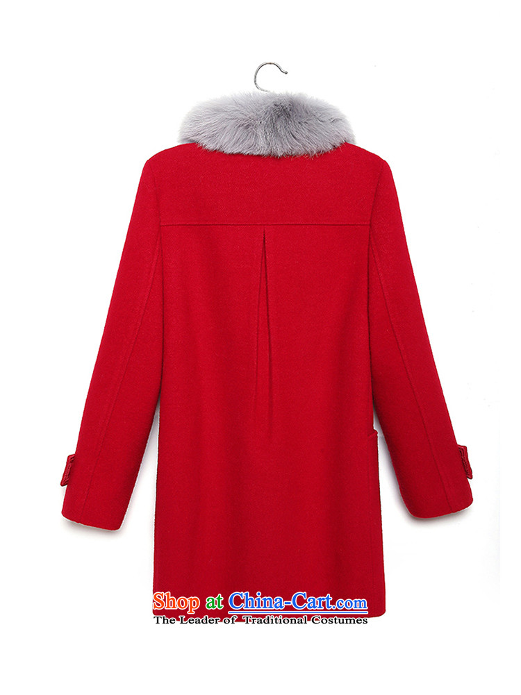 Wooden Geun-hye 2015 autumn and winter new women in Sau San gross for long coats female round-neck collar is simple and stylish look like Wild Hair? 516 large red L/165(88a) jacket picture, prices, brand platters! The elections are supplied in the national character of distribution, so action, buy now enjoy more preferential! As soon as possible.